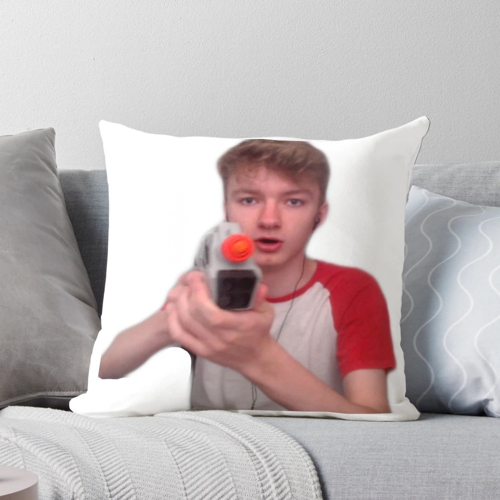 Plush pillow featuring the likeness of popular Minecraft YouTuber Tommy Innit