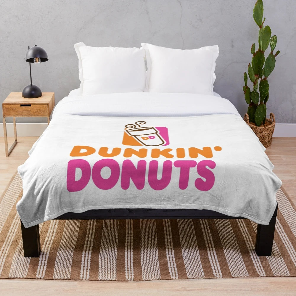Dunkin' Donuts inspired plush blanket