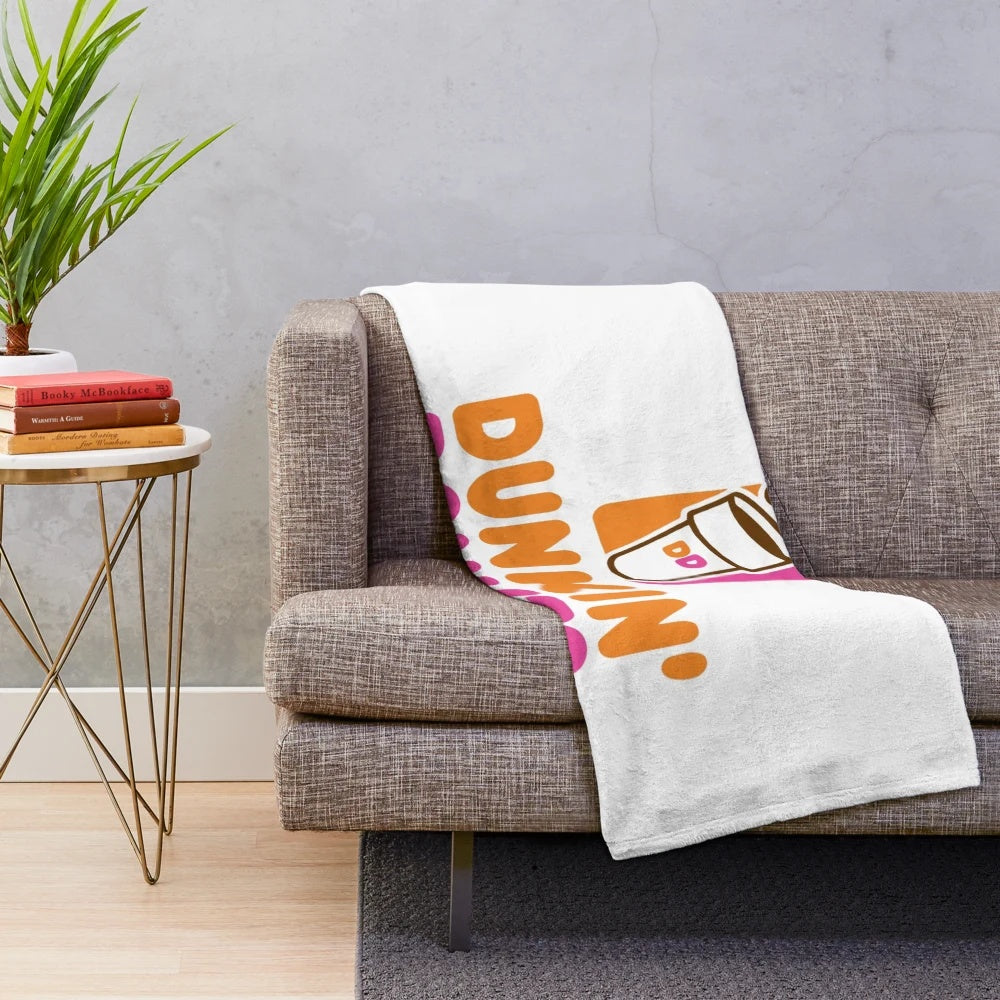 Dunkin' Donuts inspired plush blanket