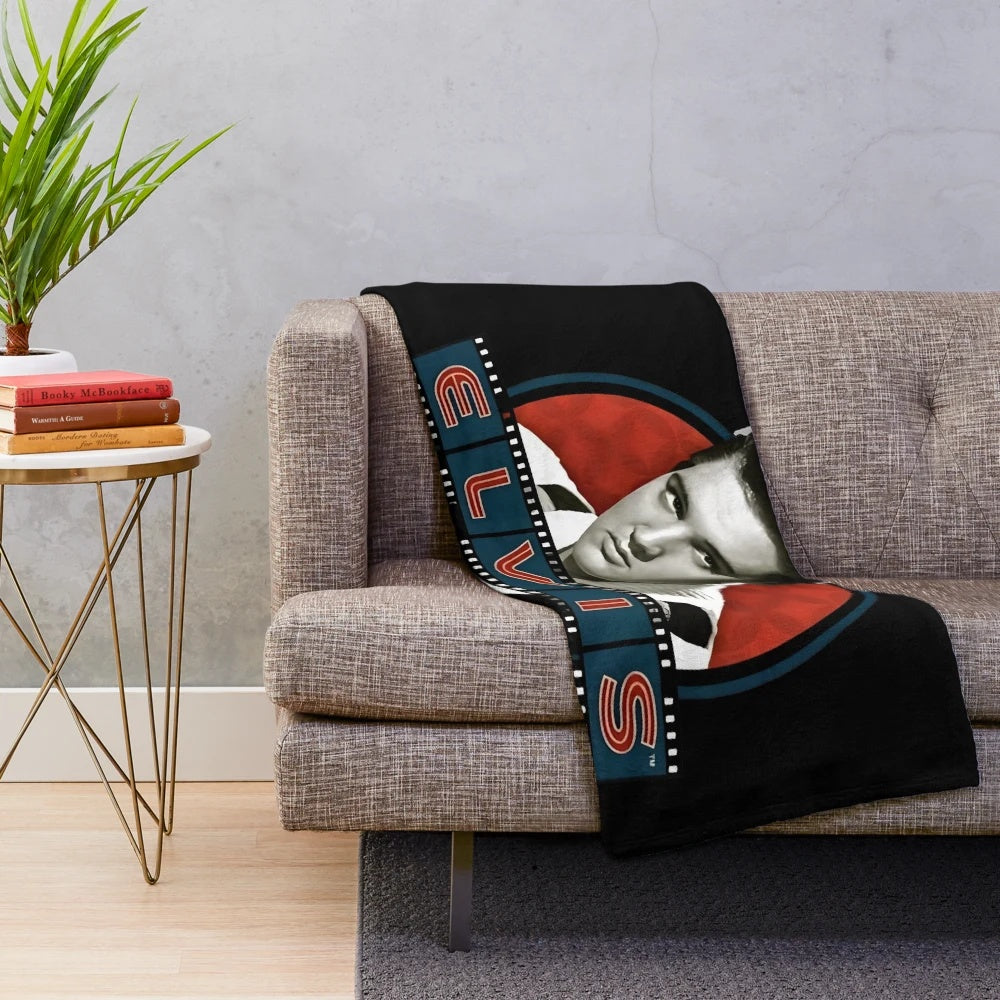 Plush blanket featuring Elvis Presley inspired artwork