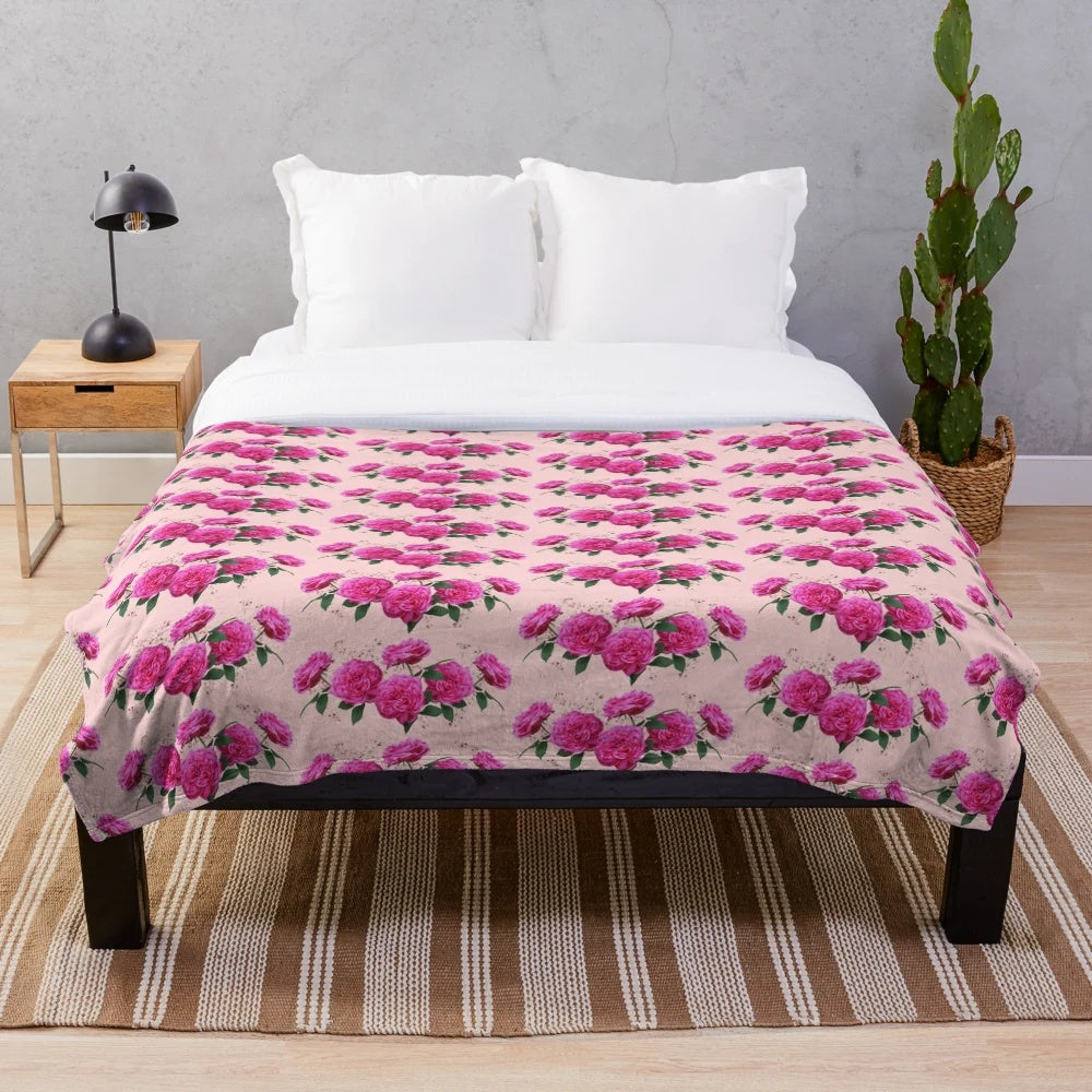 A soft and plush floral blanket