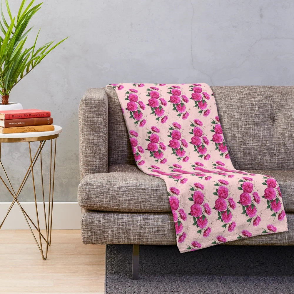 A soft and plush floral blanket