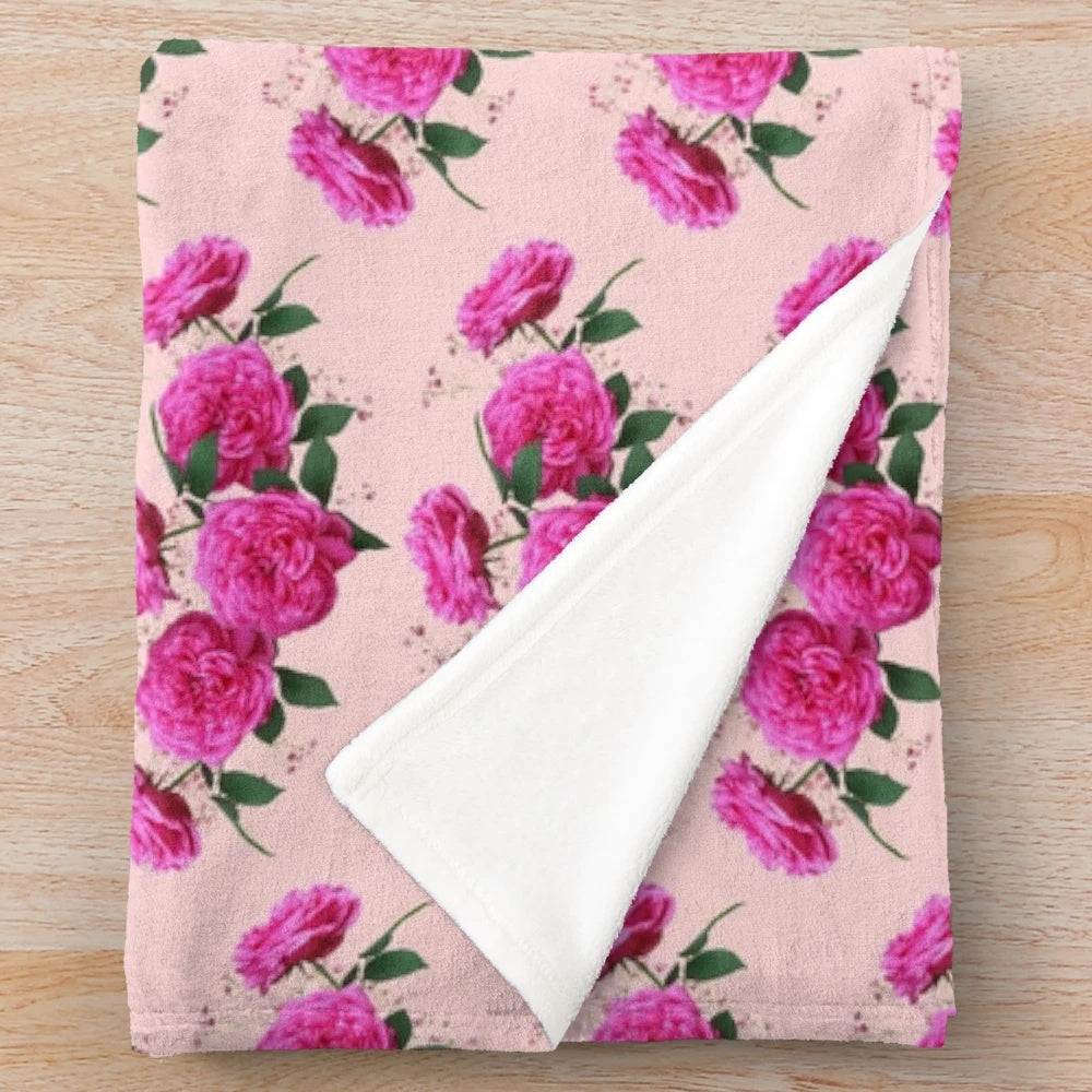 A soft and plush floral blanket