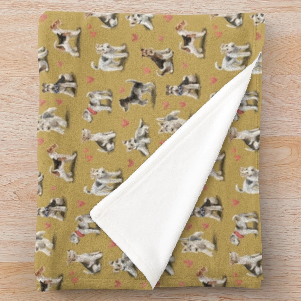 Soft and Cozy Fox Terrier Plush Blanket
