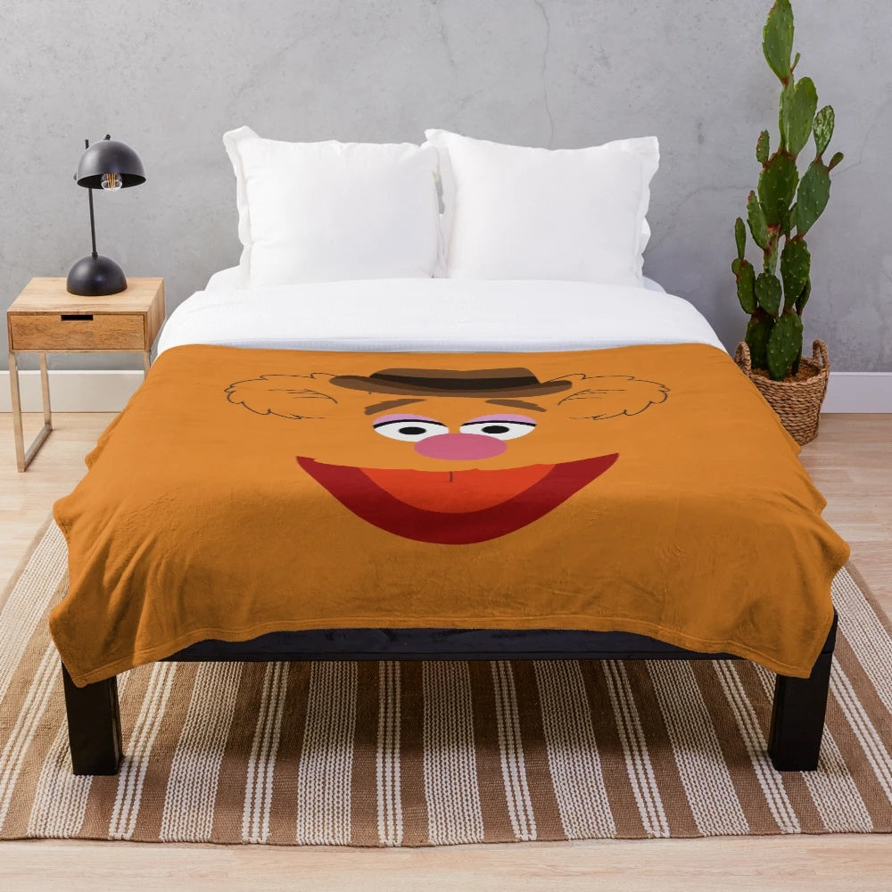 Fozzie Bear plush blanket, a cozy and cuddly cartoon character bedding