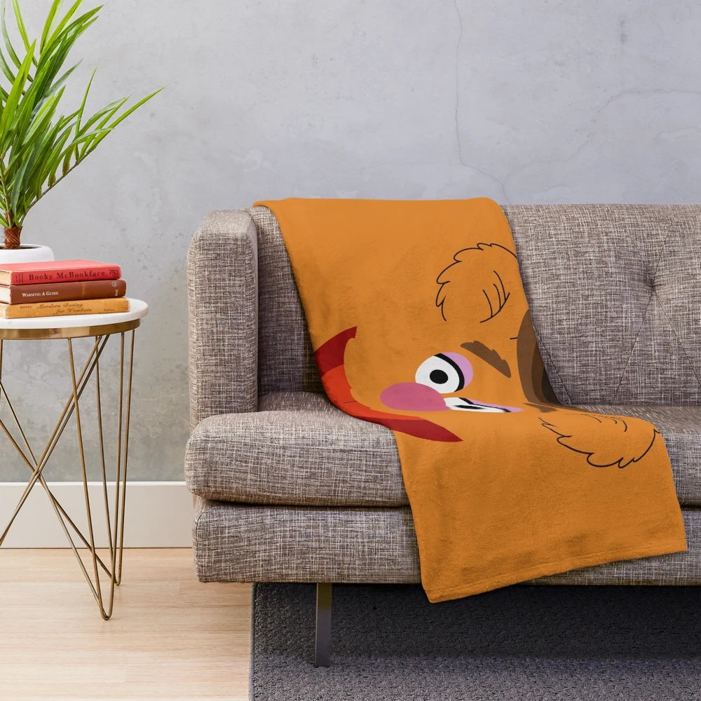 Fozzie Bear plush blanket, a cozy and cuddly cartoon character bedding