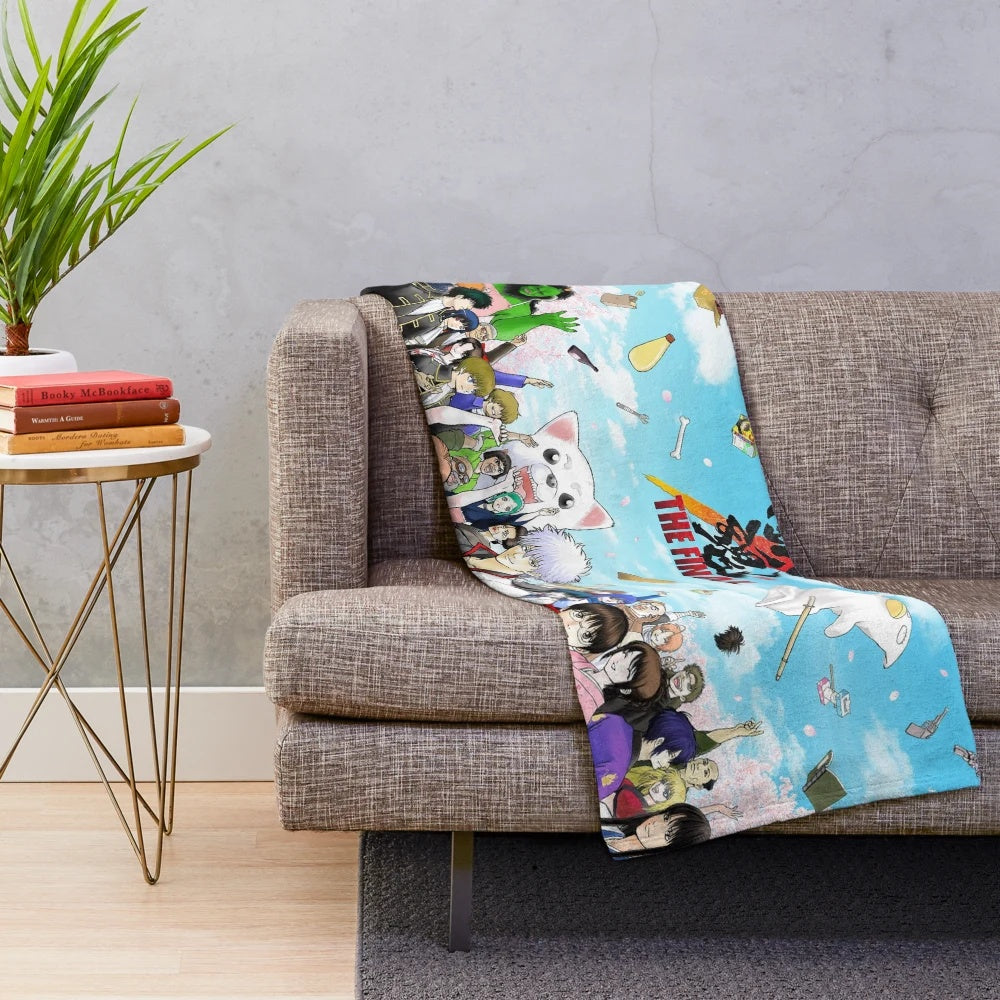 Soft and plush Gintama-themed blanket featuring popular characters