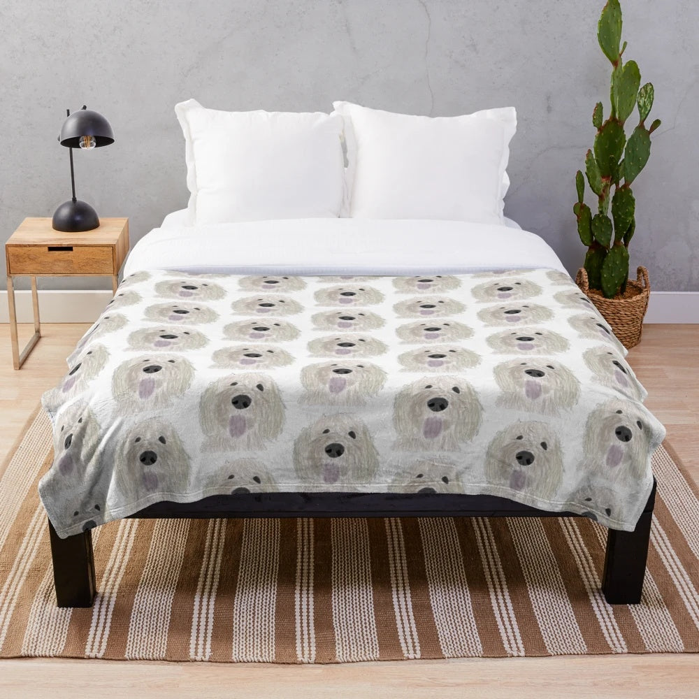 Golden doodle plush blanket with a fluffy, soft texture