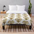 Soft and Cozy Golden Heart Plush Blanket for Best Moms