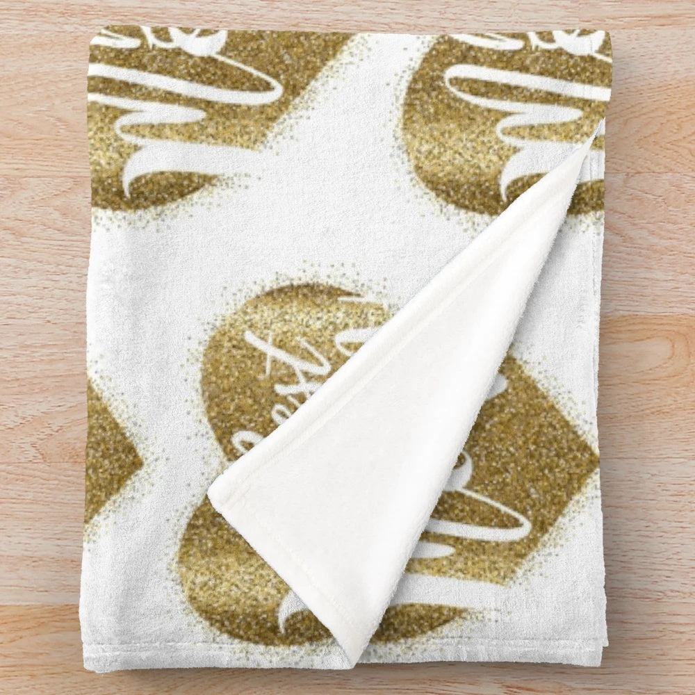 Soft and Cozy Golden Heart Plush Blanket for Best Moms
