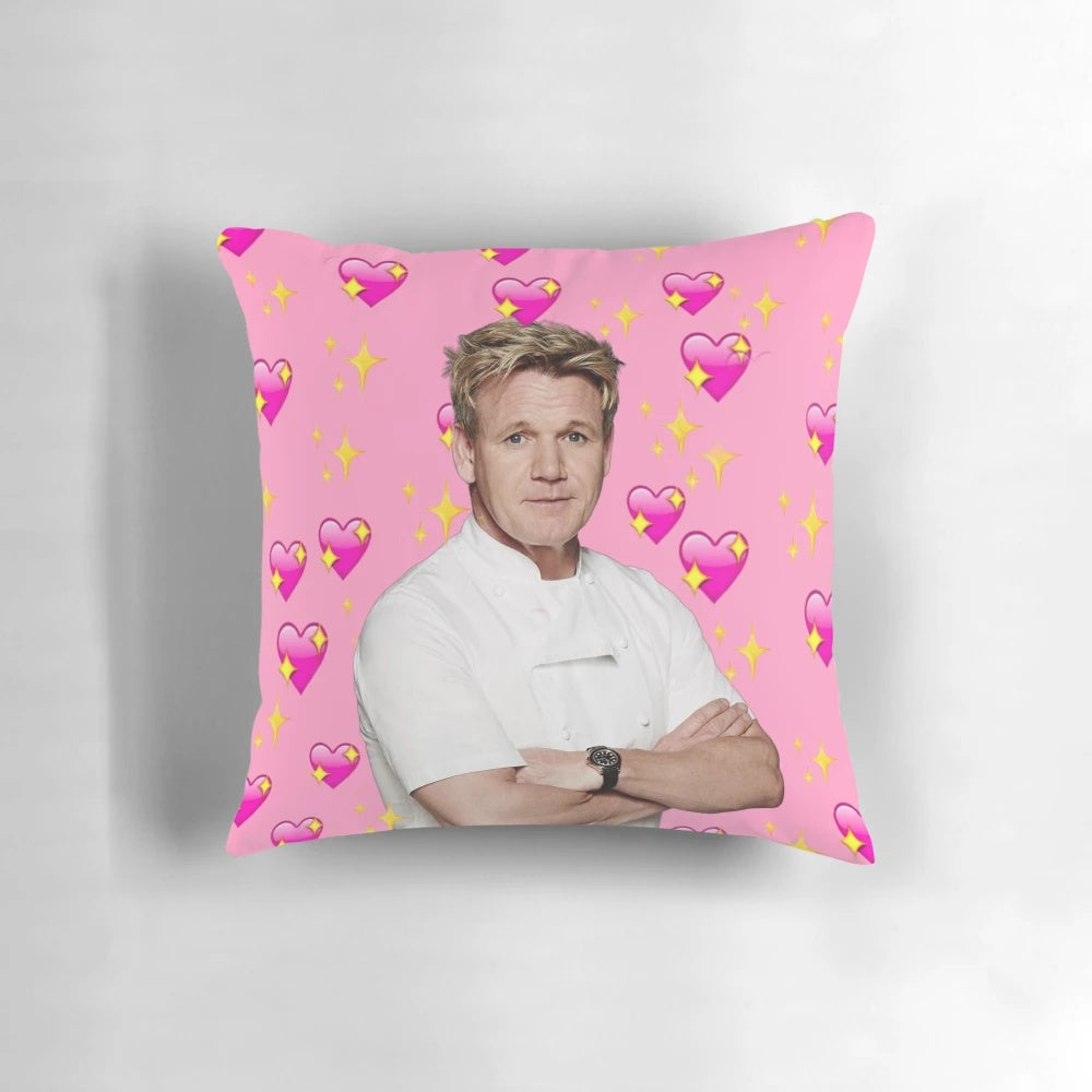 Plush Gordon Ramsay-themed pillow for the kitchen