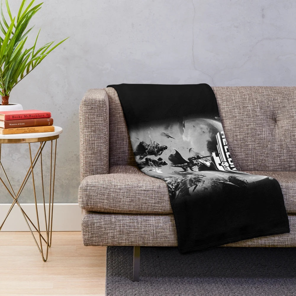 Grayscale plush blanket for home decor