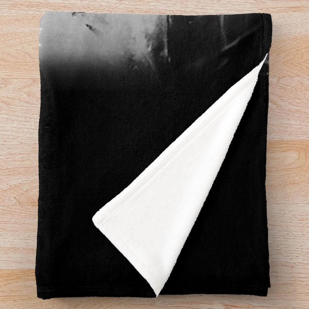Grayscale plush blanket for home decor