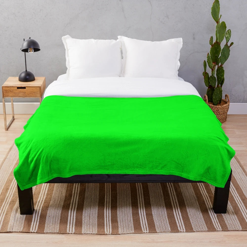 Premium green screen plush blanket with soft, cozy material
