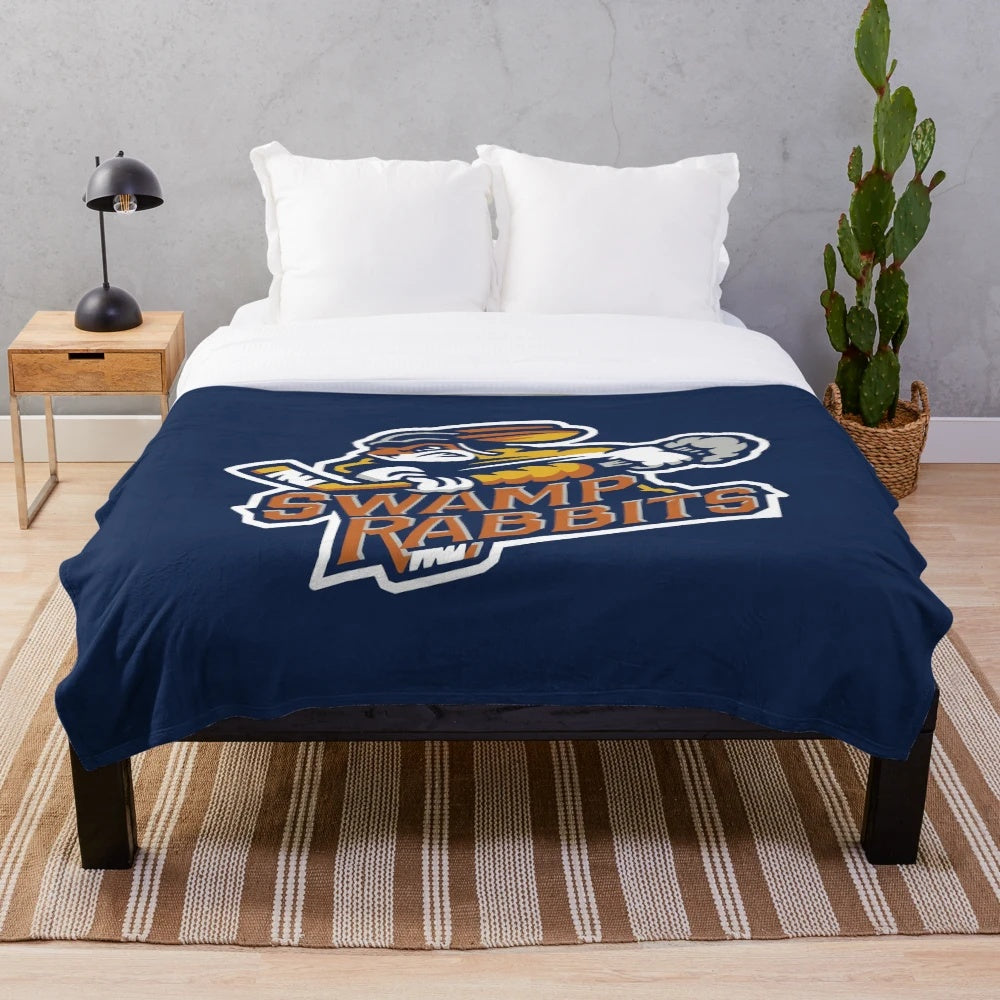 Greenville Swamp Rabbits plush blanket with team logo