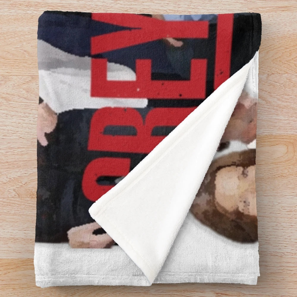 Plush blanket featuring a gray color palette and "Greys" inspired design