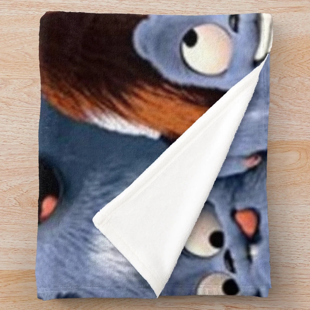 Grizzy and the Lemmings Plush Blanket featuring the popular animated characters