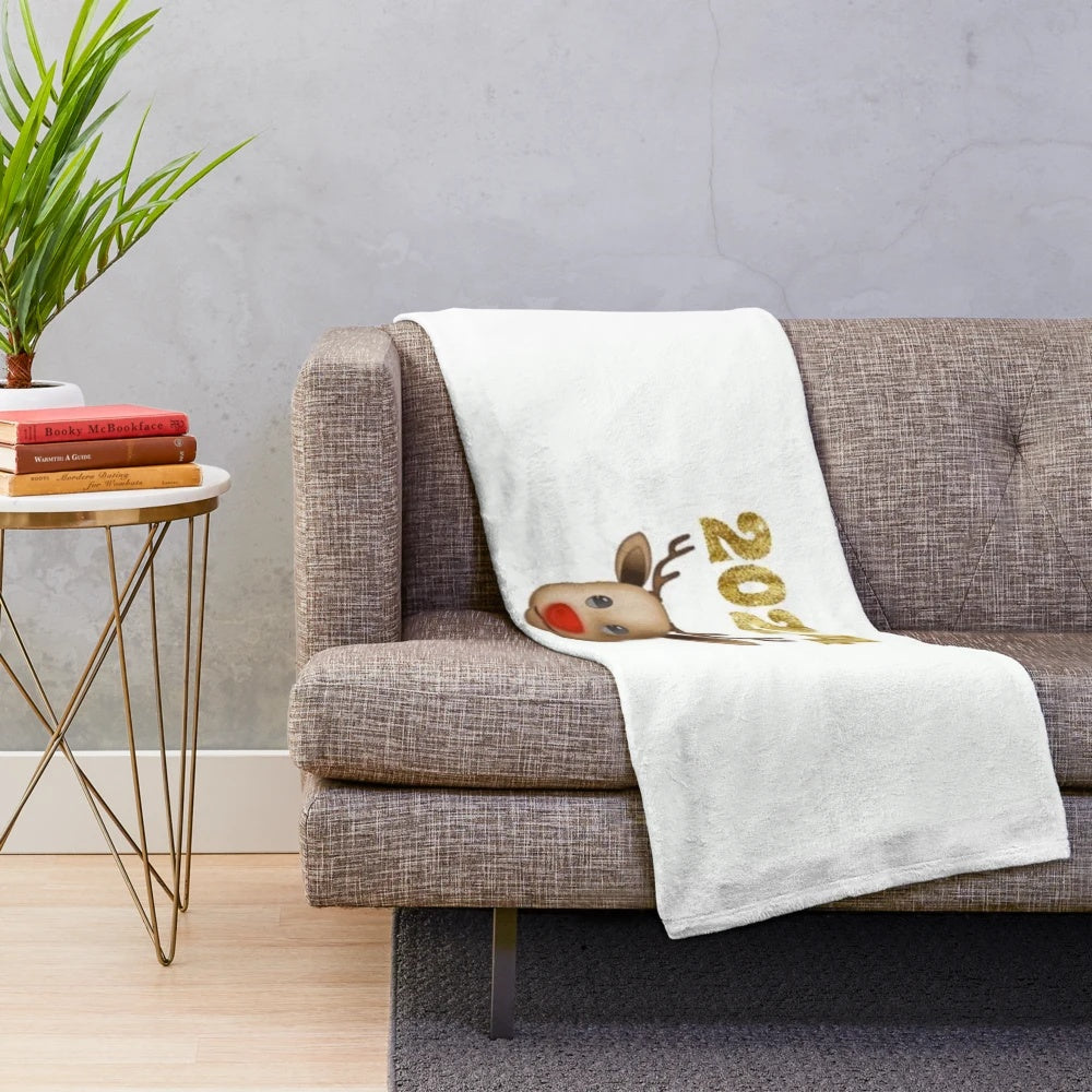 Soft and plush happy new year blanket