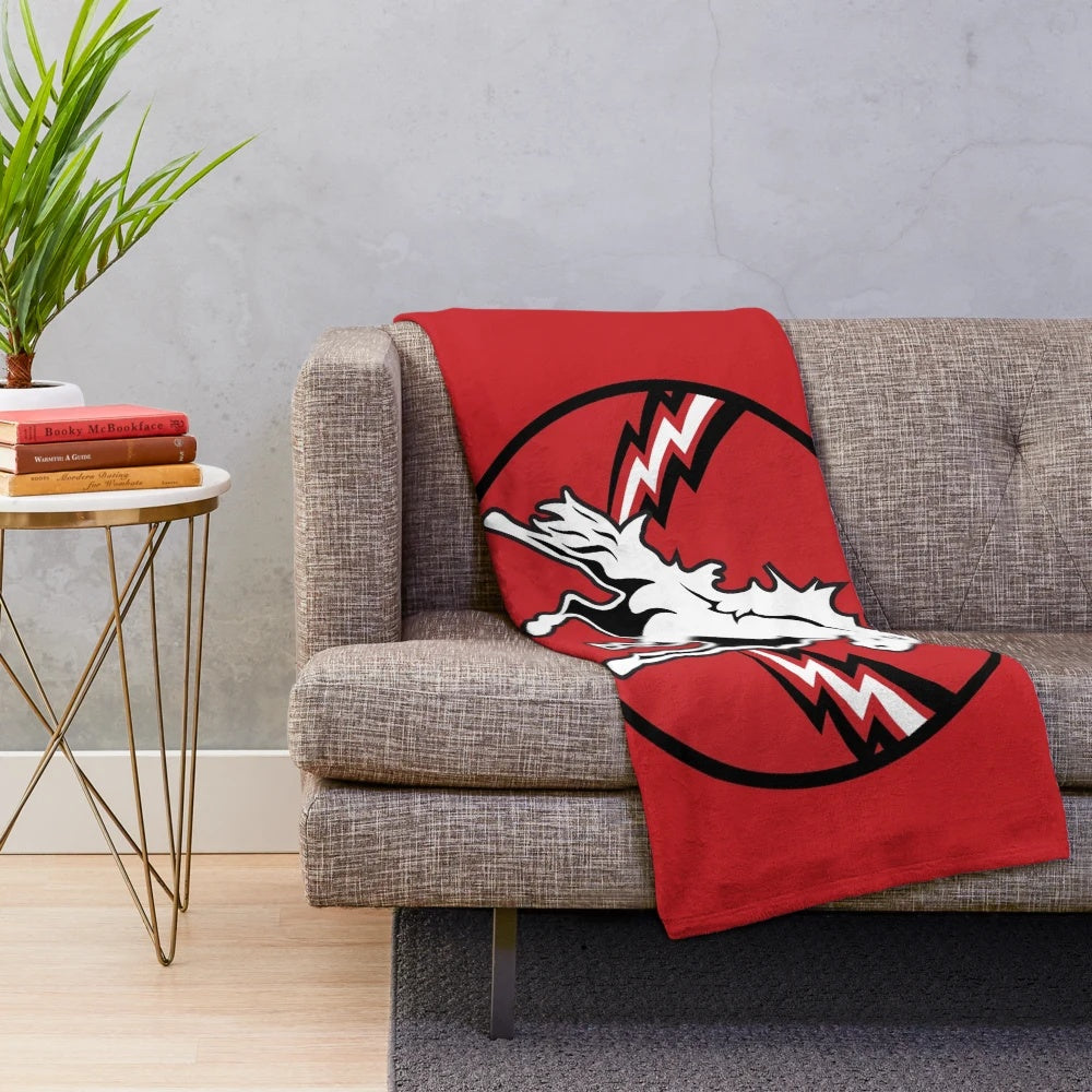 HC Vita Hästen Plush Blanket, a soft and cozy home accessory