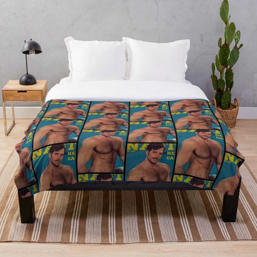 Henry Cavill plush blanket with a soft and cozy design