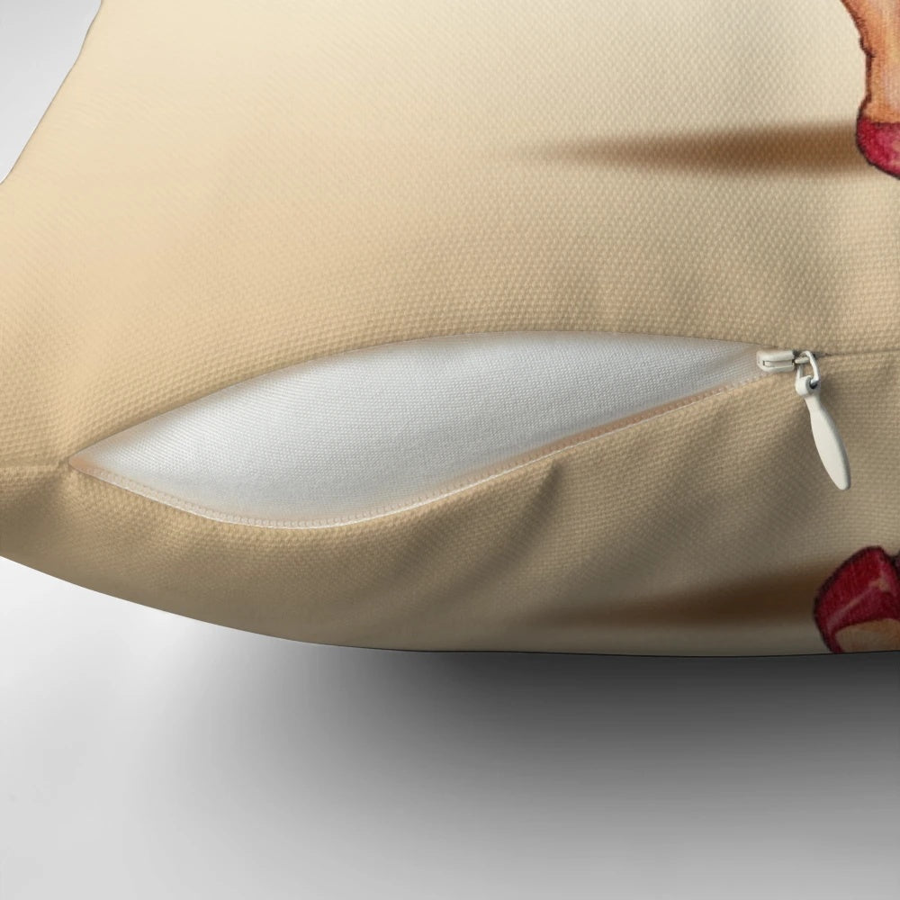 Soft and plush pillow in the shape of a delicious strawberry cake