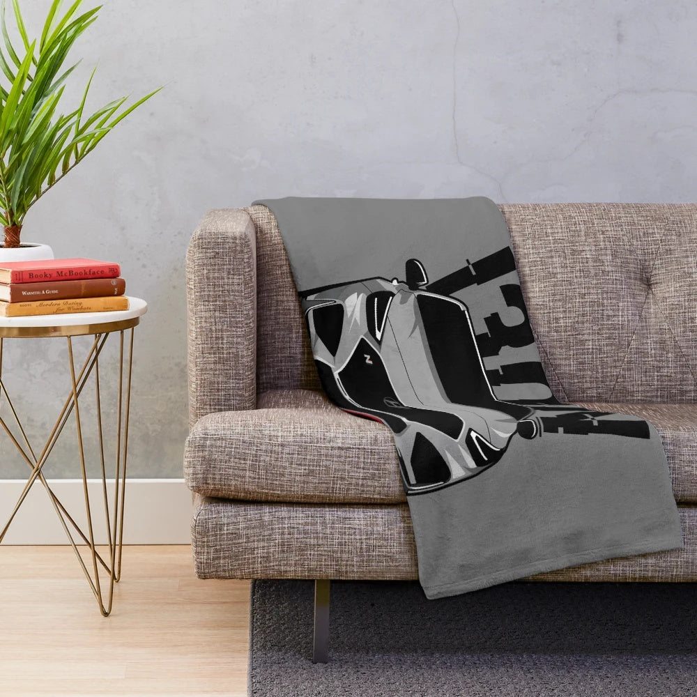 Hyundai i30N-inspired plush blanket in shadow grey color