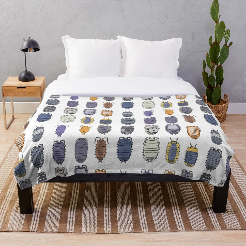 Soft and plush isopod-themed blanket