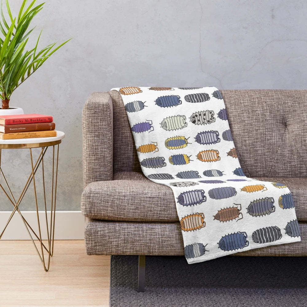 Soft and plush isopod-themed blanket