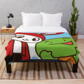 Soft and cozy plush blanket featuring the characters JJ and Mikey from the popular Maizen YouTube channel