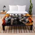 KISS plush blanket with band logo and members