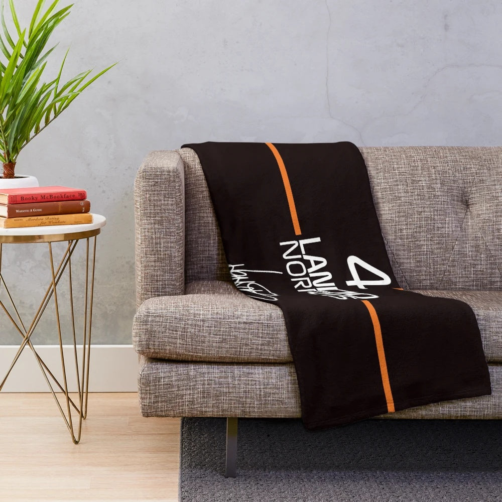 Lando Norris inspired plush blanket for Formula One fans