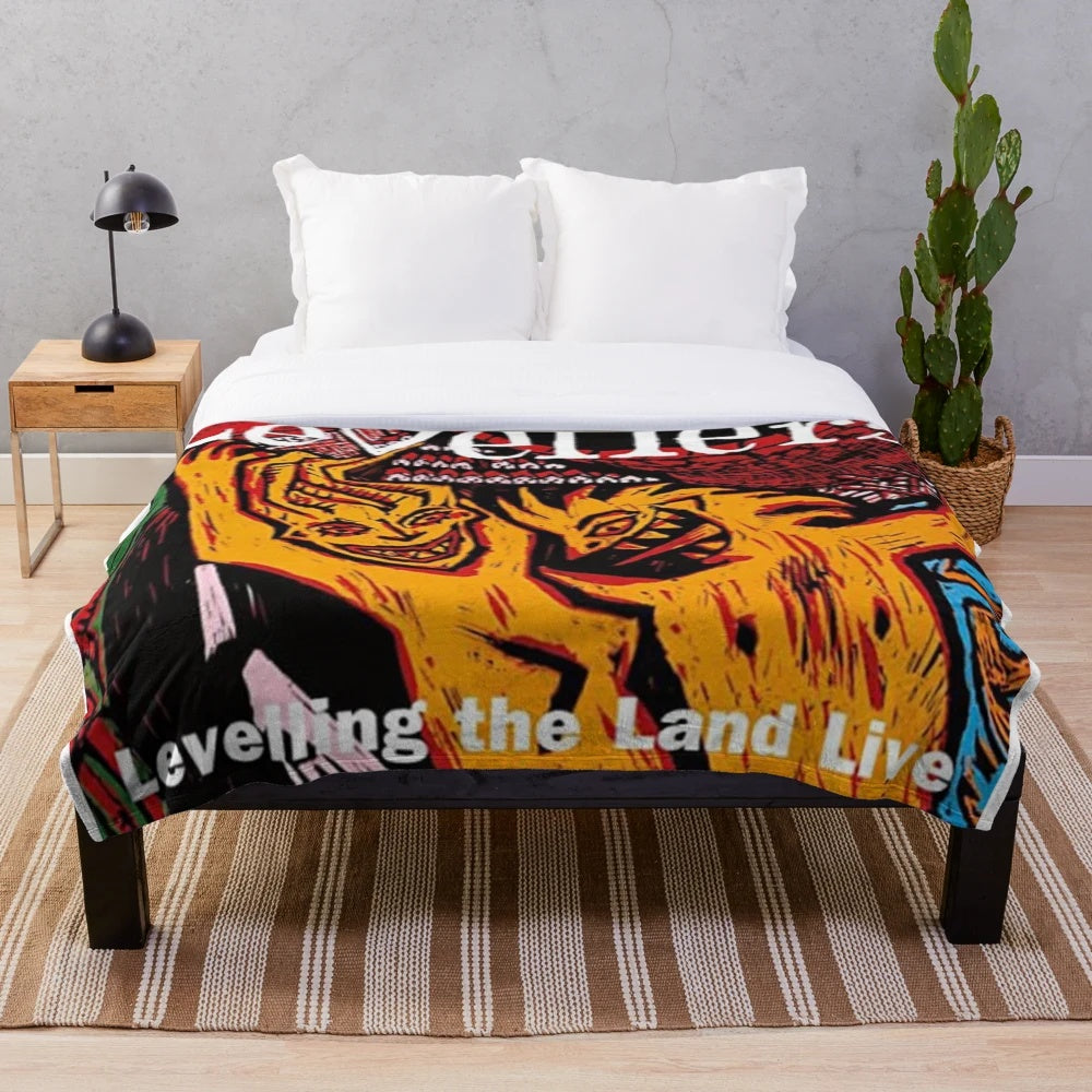 Levellers inspired plush blanket with band logo