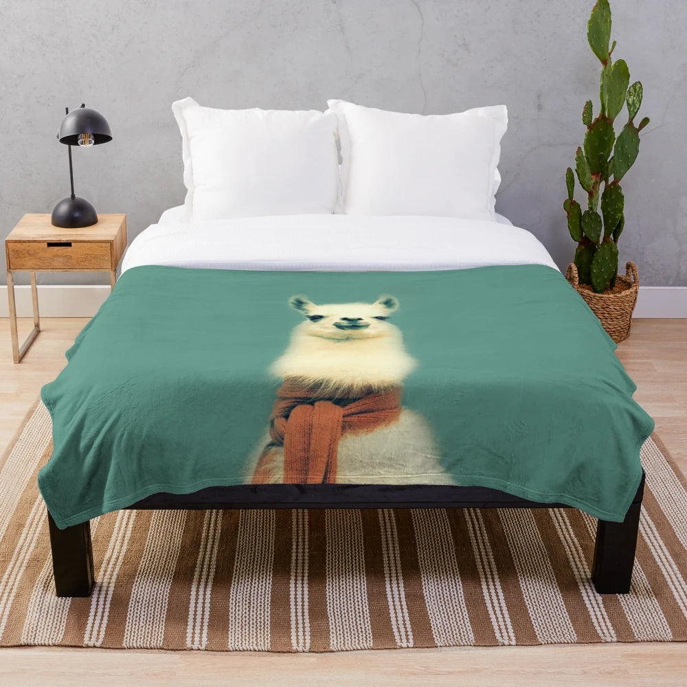Soft and Cuddly Llama Plush Blanket