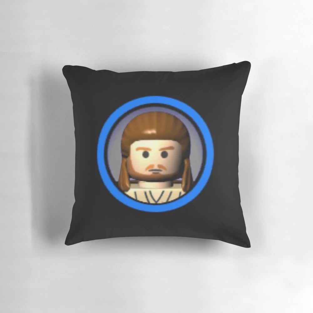 Soft and plush LSW Qui Gon Jedi-themed pillow for comfortable home decor