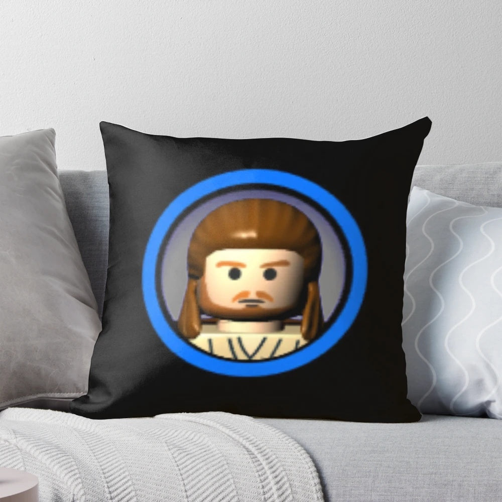 Soft and plush LSW Qui Gon Jedi-themed pillow for comfortable home decor