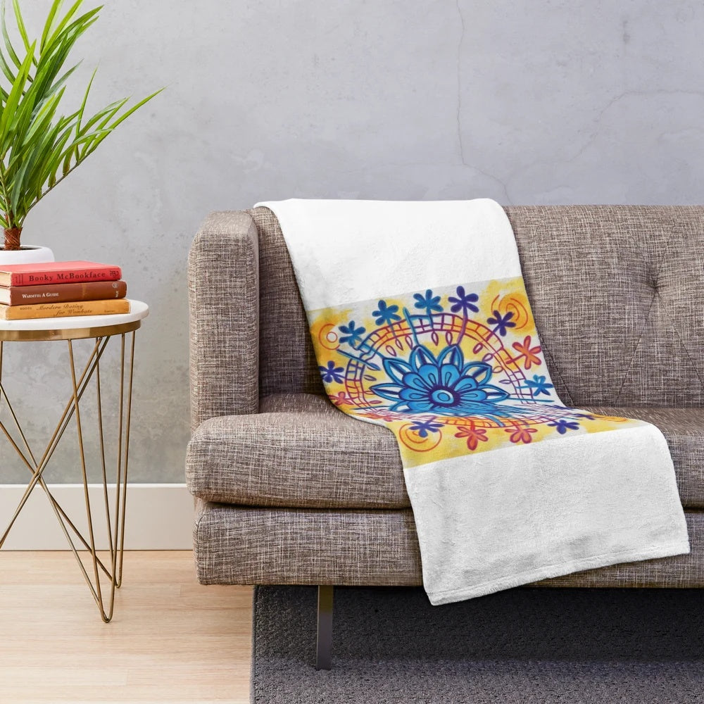 Mandala patterned plush blanket for home decor