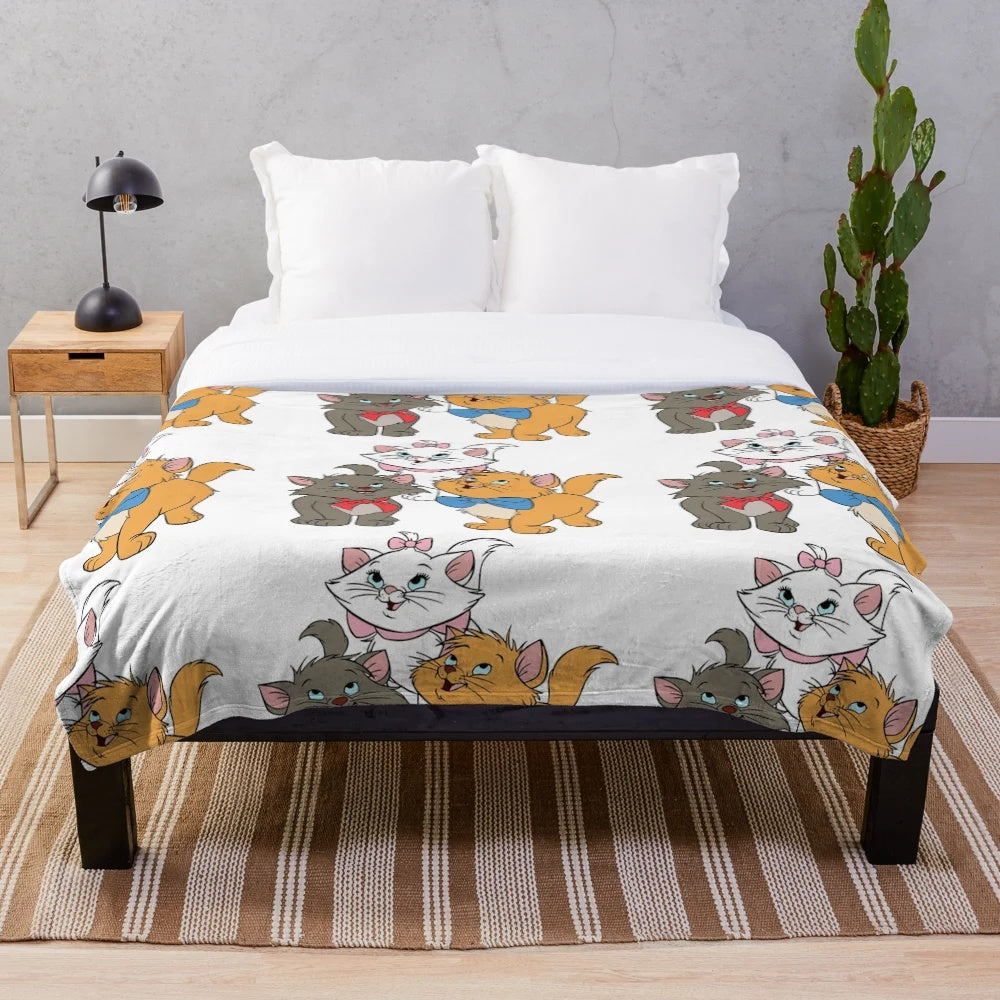 Marie Cat from Disney's Aristocats featured on a soft and plush blanket