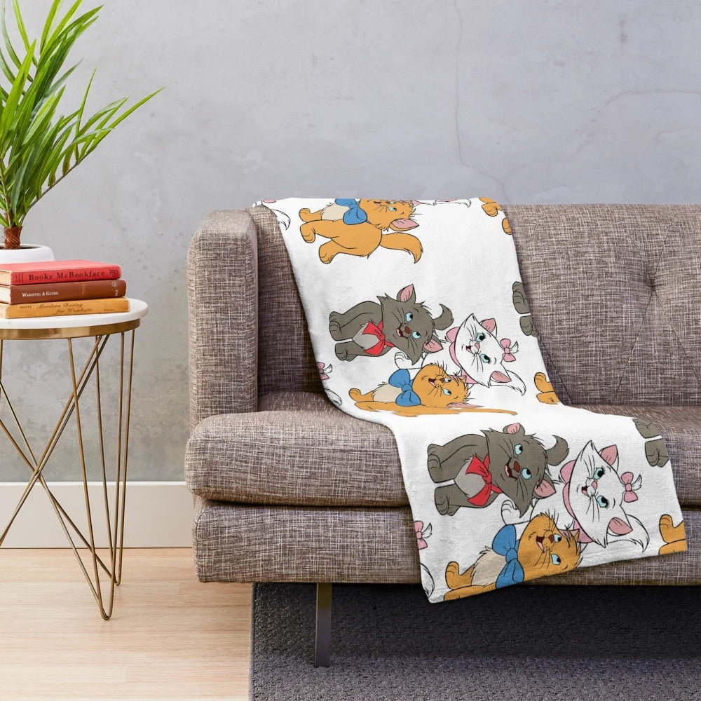 Marie Cat from Disney's Aristocats featured on a soft and plush blanket