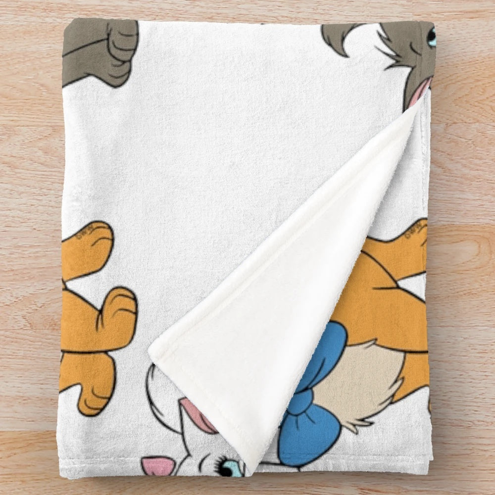 Marie Cat from Disney's Aristocats featured on a soft and plush blanket