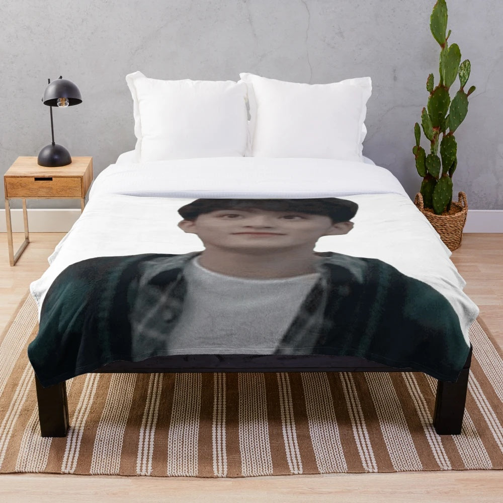Mark Lee inspired plush blanket with cute and adorable design