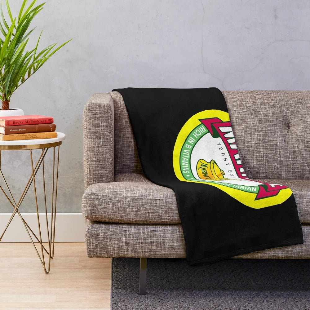 Marmite logo yeast plush blanket
