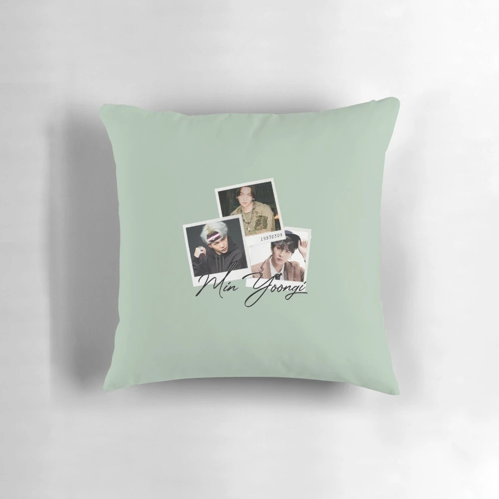 Min Yoongi BTS Pillow with Bangtan Sonyeondan Logo