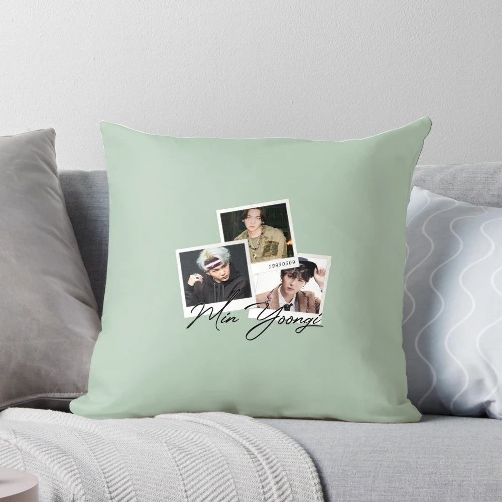 Min Yoongi BTS Pillow with Bangtan Sonyeondan Logo