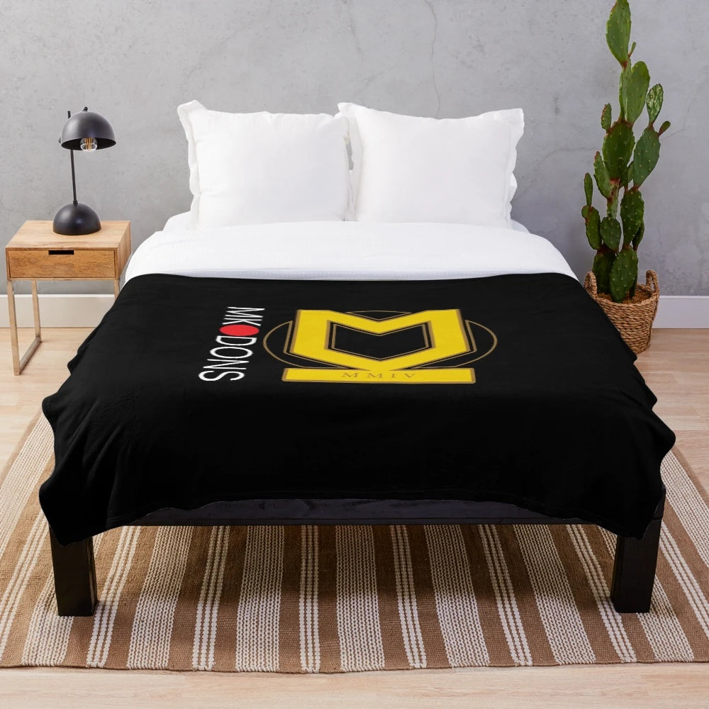 MK Dons FC Plush Blanket with Football Club Branding