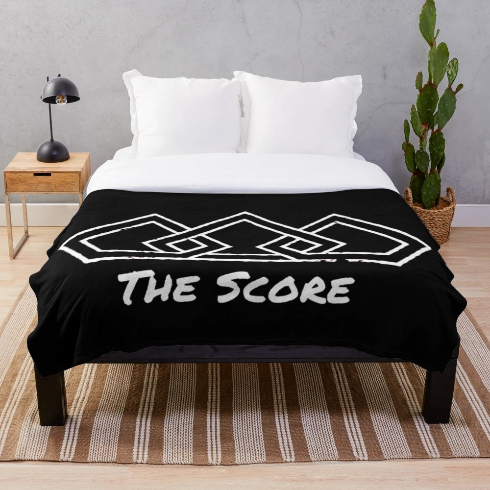 The Score band album cover design printed on a soft and plush blanket
