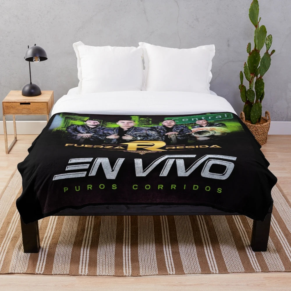 Plush blanket with music-themed design