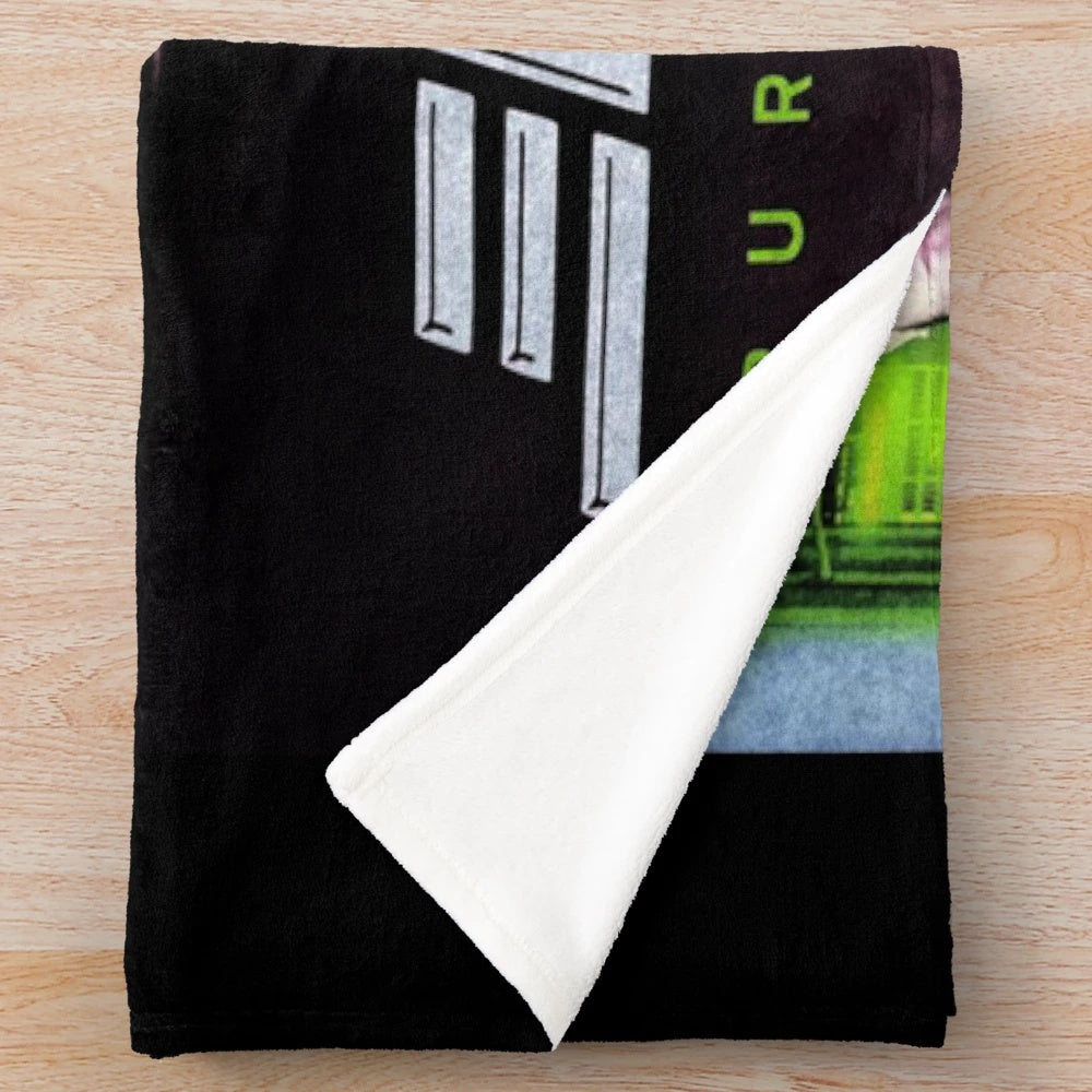 Plush blanket with music-themed design