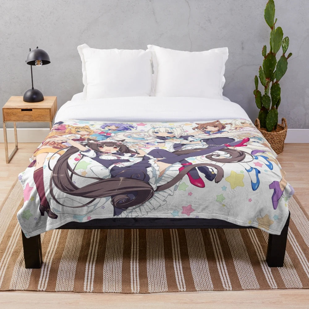 Soft and plush Nekopara anime-inspired blanket