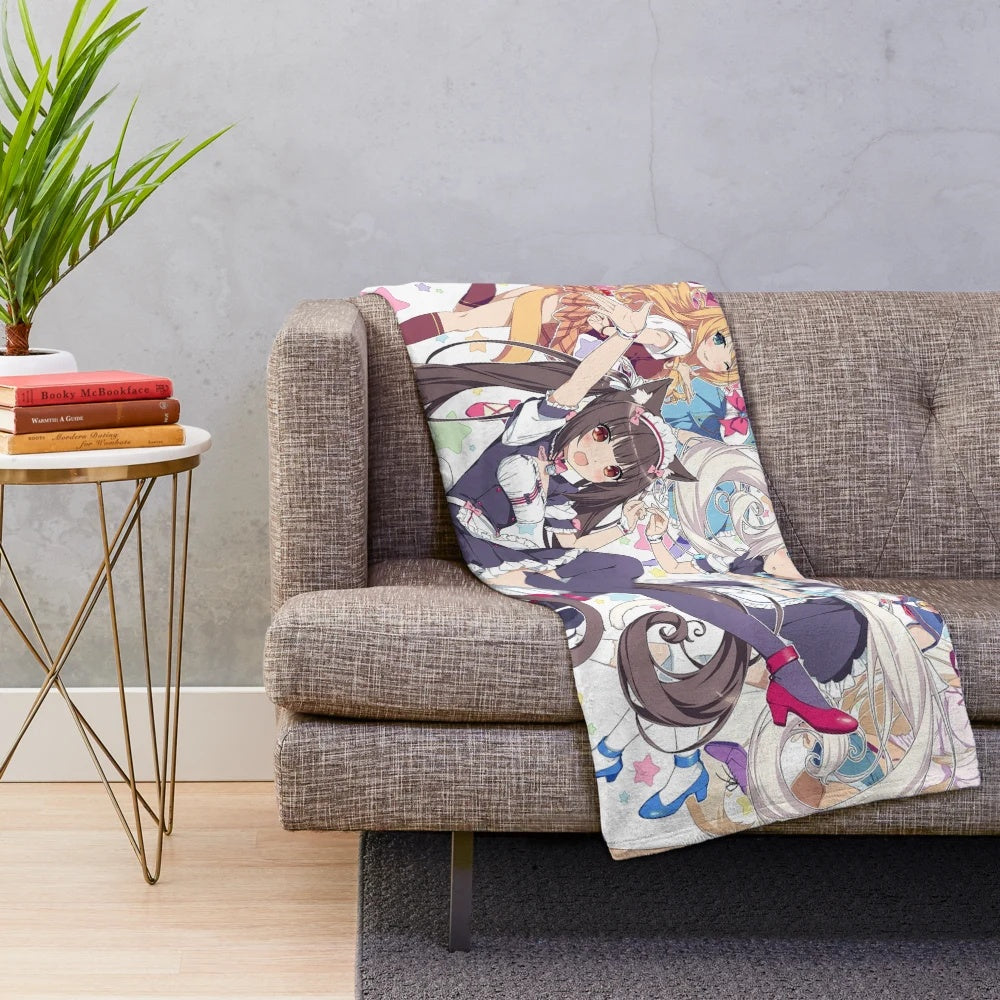 Soft and plush Nekopara anime-inspired blanket