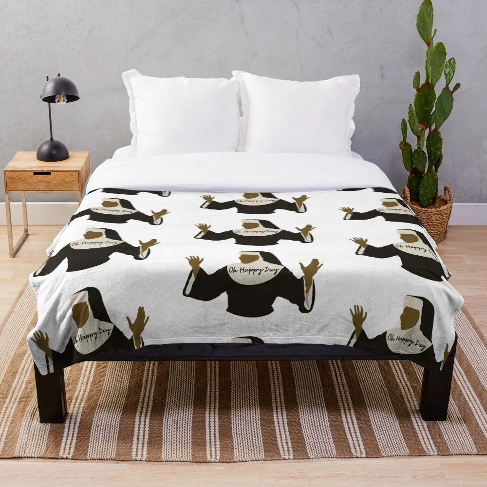 Oh Happy Day themed plush blanket